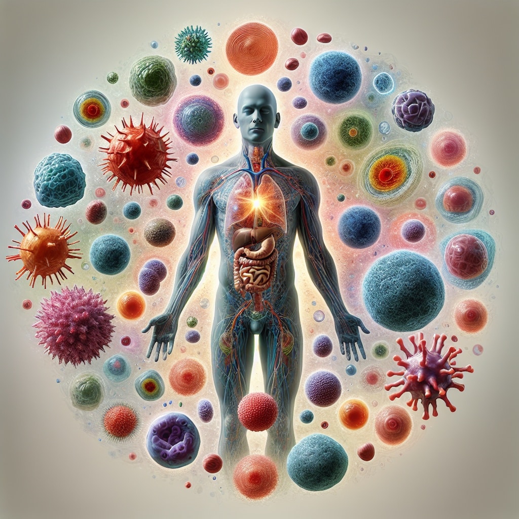 Immune,System,Cells,Surrounding,A,Human,Body