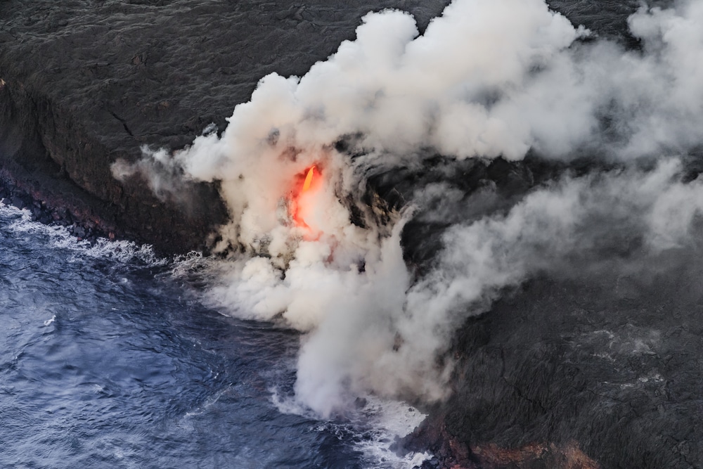 Aerial,Shot,Of,Pu,U,O,O,Vent,Kilauea,Volcano